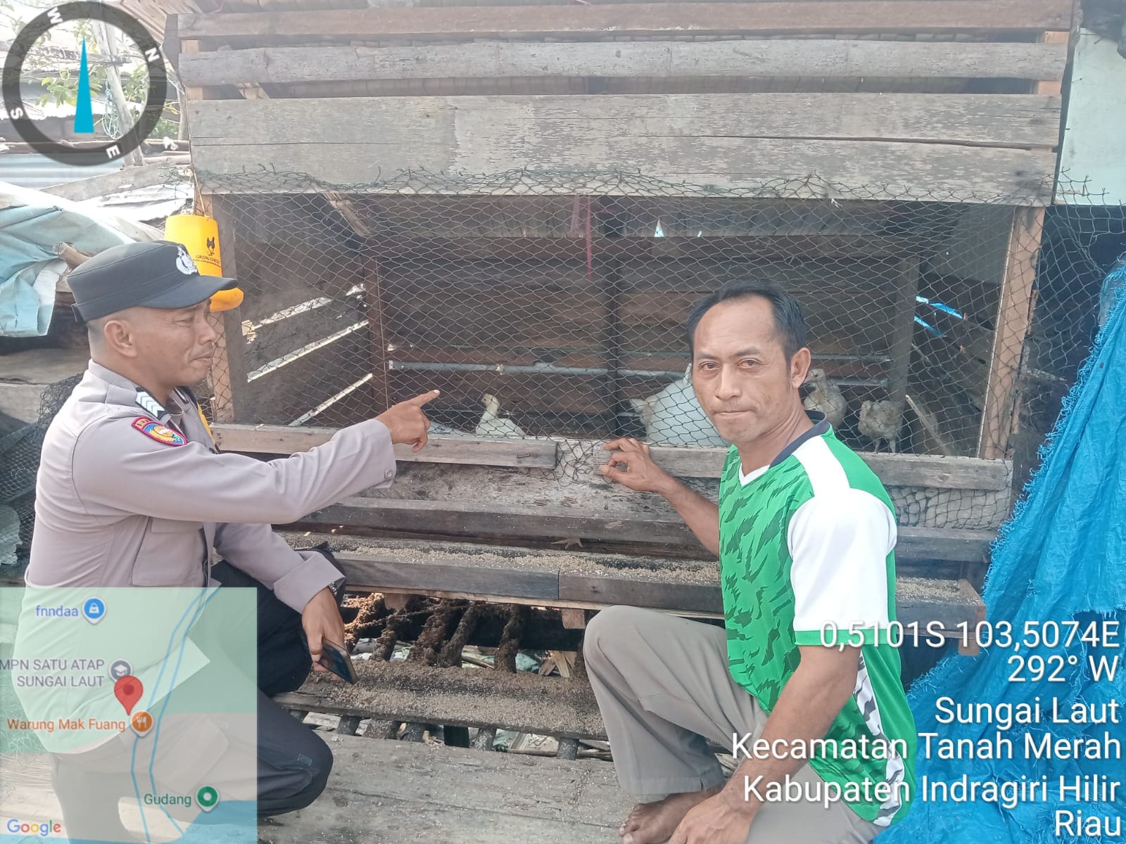 Dukung Ketahanan Pangan, Bhabinkamtibmas Sambangi Peternak Ayam Broiler di Desa Sungai Laut