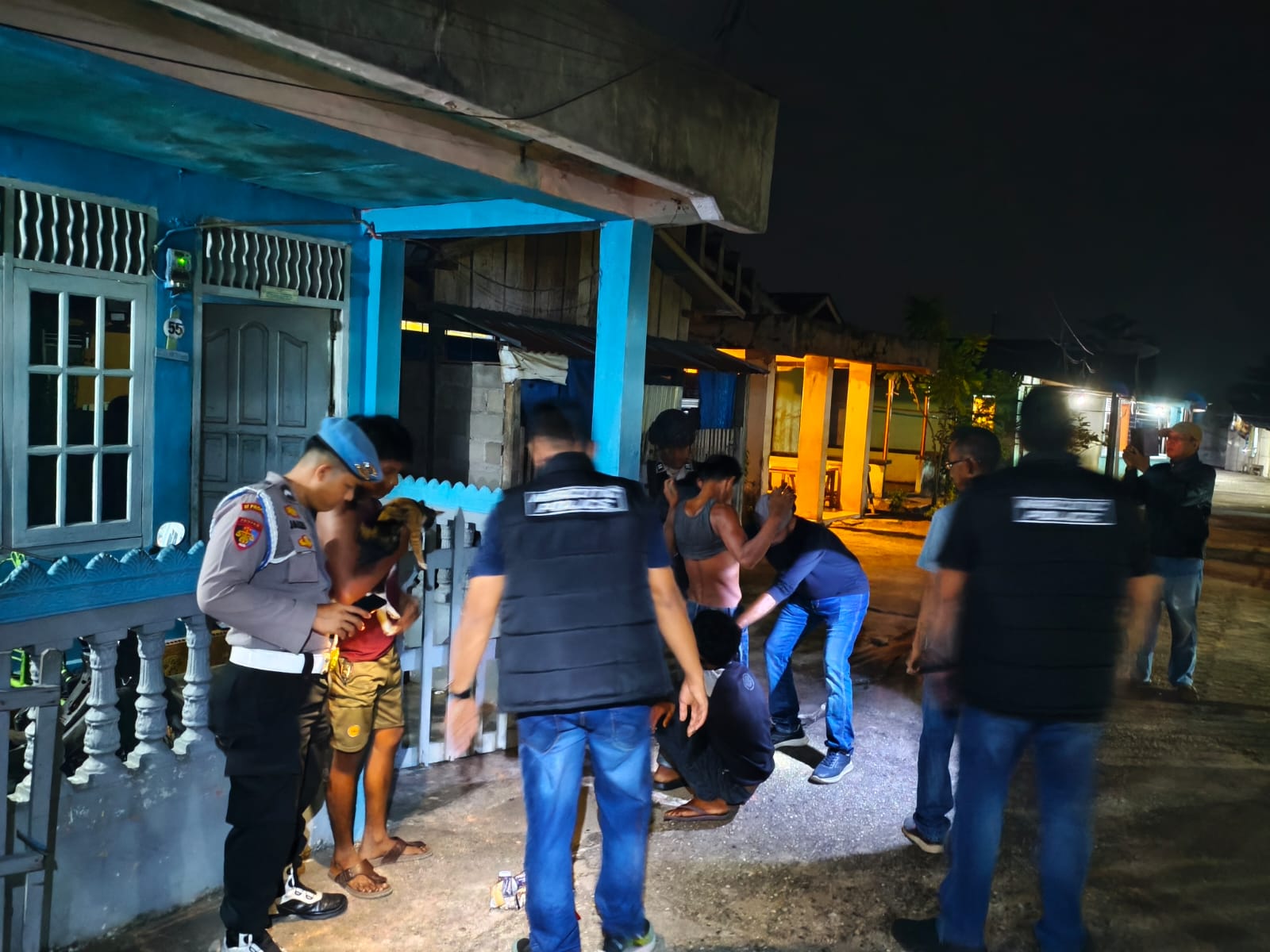 Polres Inhu Gelar Razia Sarang Narkoba di Kambesko, Wujudkan Kampung Bersinar