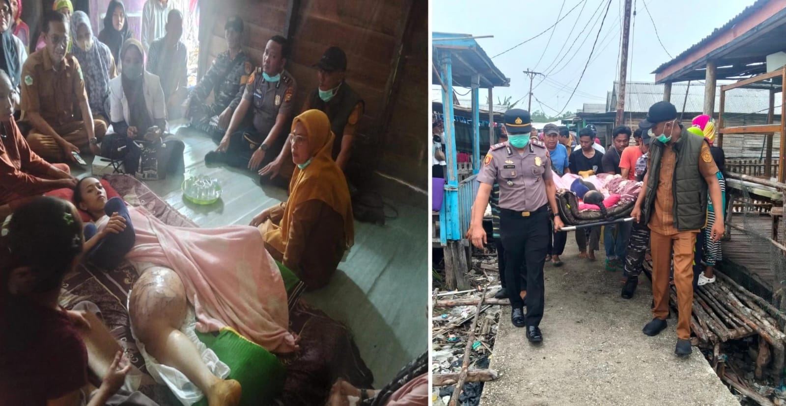 Forkopimcam Tanah Merah Evakuasi Warga Sakit Berat, Rujuk ke RSUD Arifin Achmad Pekanbaru